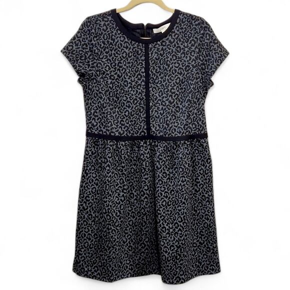 Loft Women’s Dress Office Chic Minimalist Animal Print Cinched Waist Size 12 - Picture 2 of 8